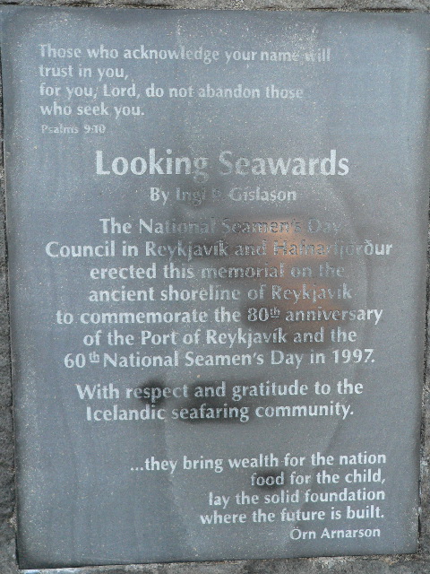 "Looking Seawards" plaque