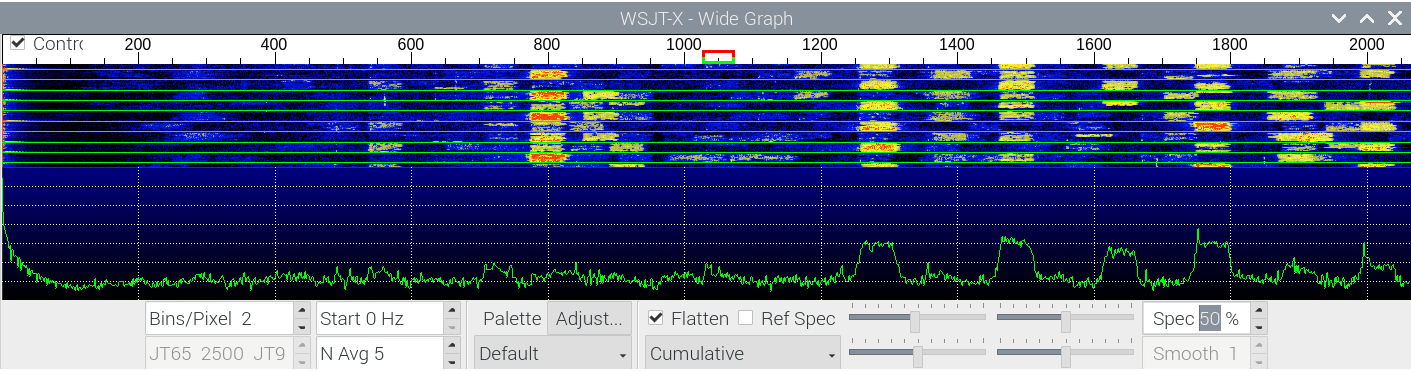 FT8 waterfall