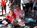 Mark, Matt, and Catherine Watching the Parade